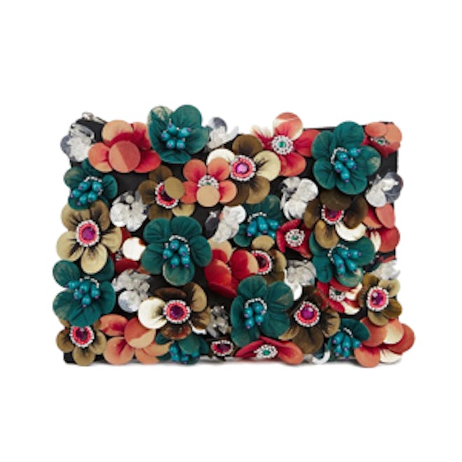 Clutch with Flower Embellishments