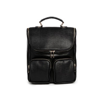 Contrast Leather Backpack