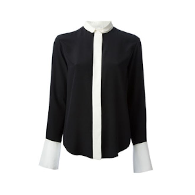 Contrast Placket Blouse