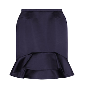 Ruffled Satin Mini Skirt
