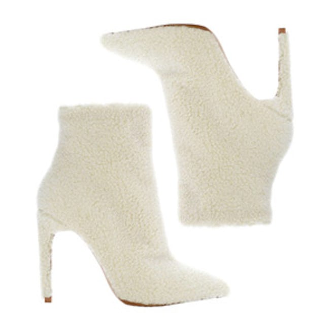 White Shearling Booties