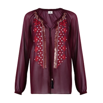 Embroidered Blouse in Red