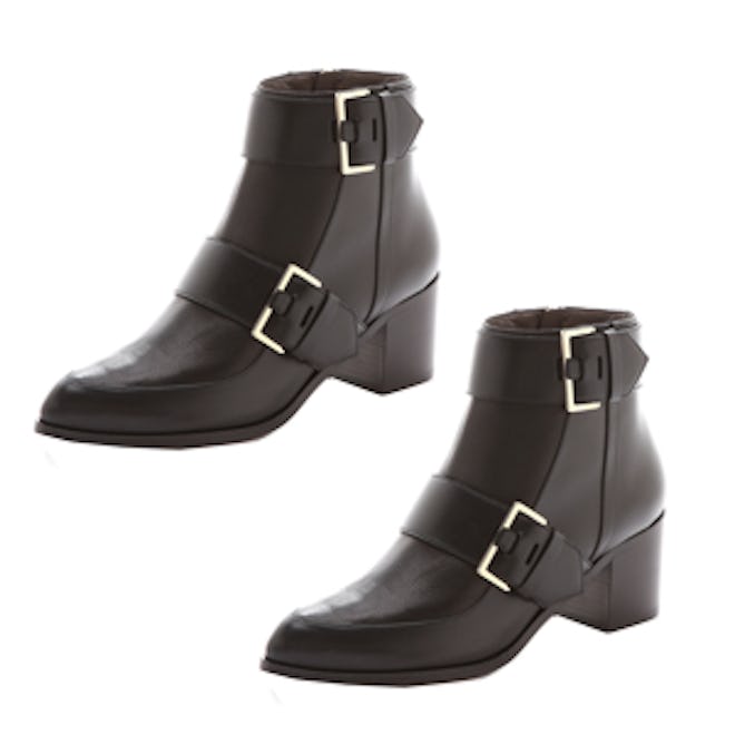 Leather Buckle Booties