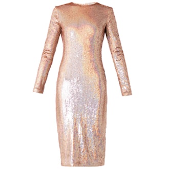 Long Sleeve Sequined Dress