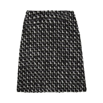 Wool and Cotton Blend Boucle-Tweed Skirt