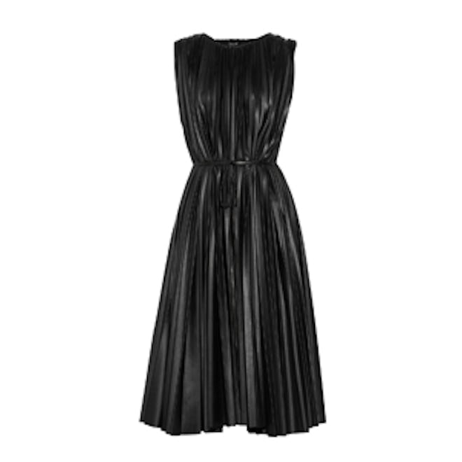 Pleated Leather Dress