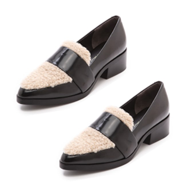 Loafers with Shearling Trim