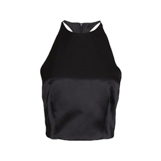 Lotus Zipper Racer Back Crop Top