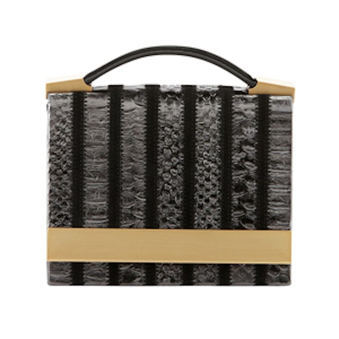 Metallic Croc Shoulder Bag