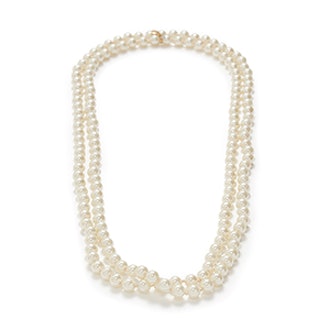 OPERA-LENGTH GLASS PEARL NECKLACE