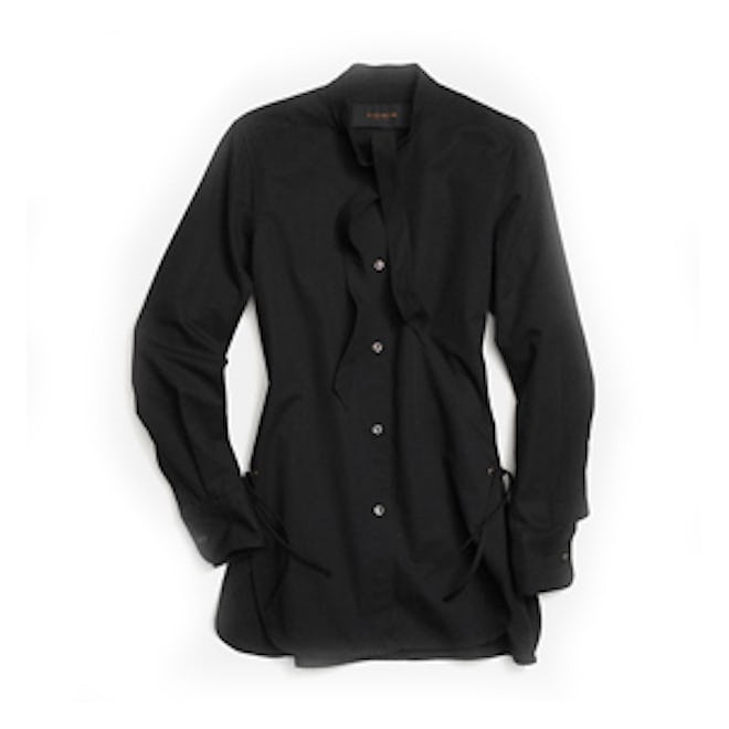 Cotton Tie Collar Shirt