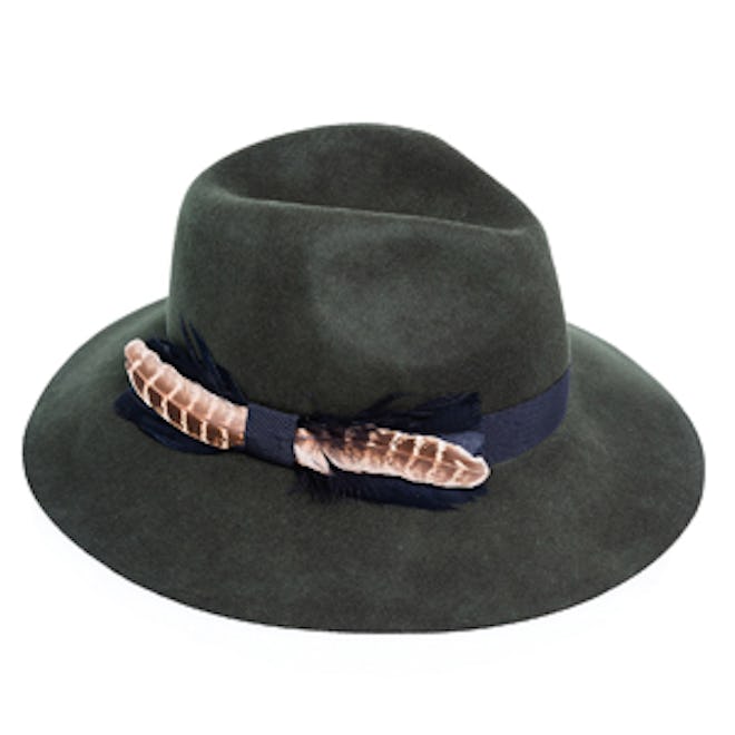 Wool Fedora With Feather