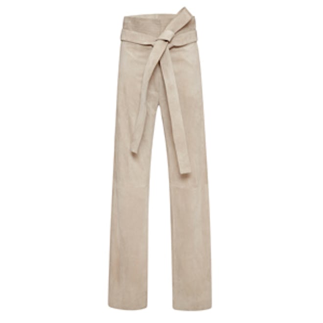 Grey Calf Suede Trousers