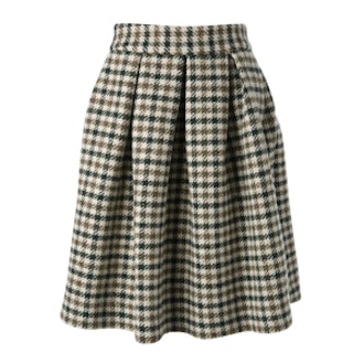 Houndstooth Pattern Midi Skirt
