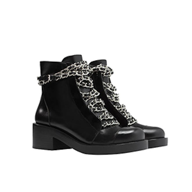 Lace-up Booties with Chains