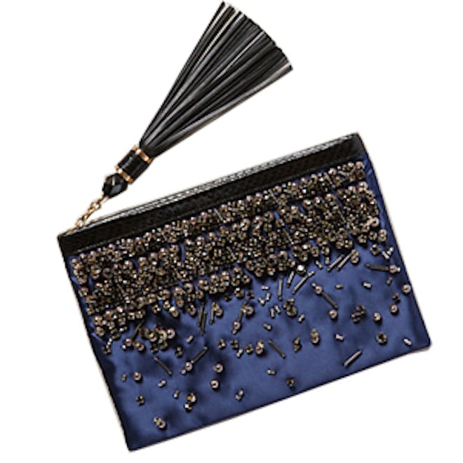 Beaded Satin Clutch