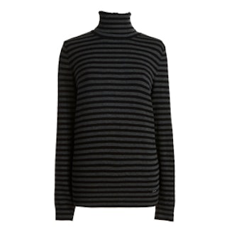 Striped Turtleneck Sweater Black/Charcoal