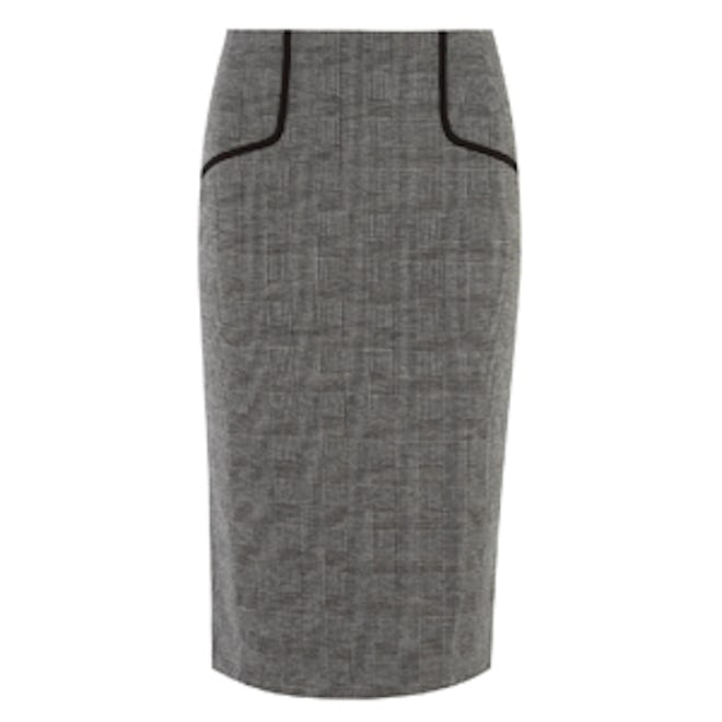 Grey Check Pencil Skirt