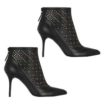 Perforated Studded Ankle Boots