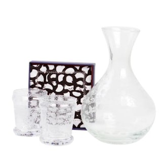 Heart Etched Wine Carafe Set