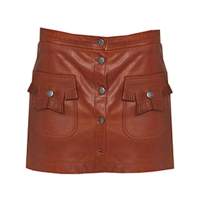 Fringed Leather Skirt