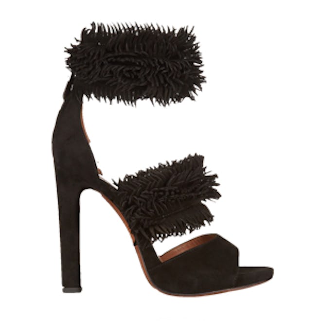 Fringed Suede Sandals