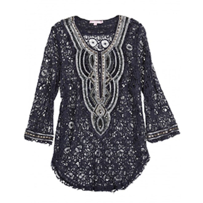Vedrea Embellished Lace Cotton Tunic