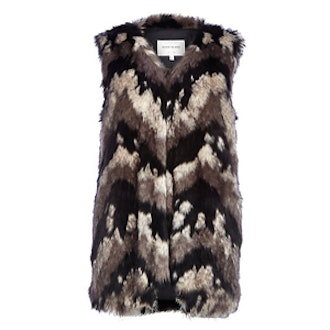 Chevron Faux Fur Vest