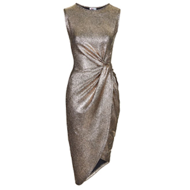 Metallic Wrap Dress