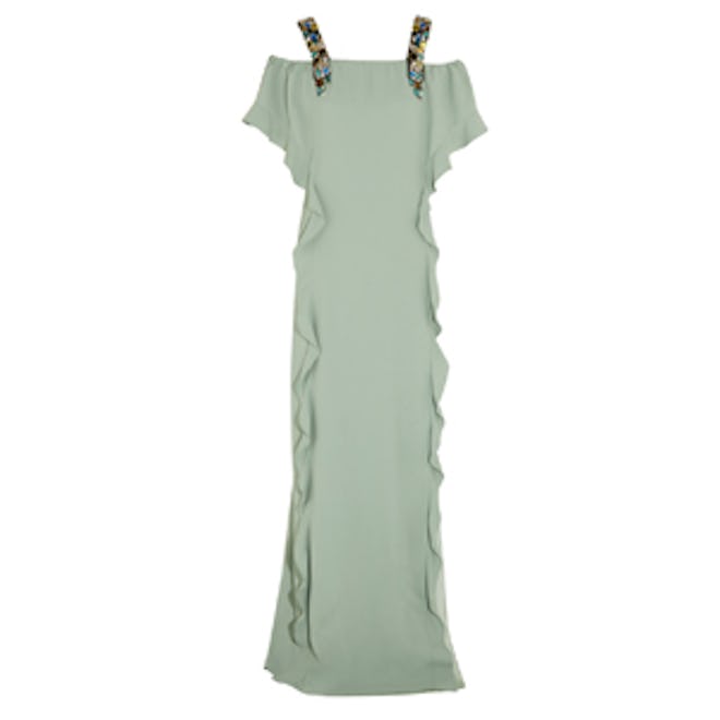 House Of Voltaire Crystal Embellished Crepe Gown