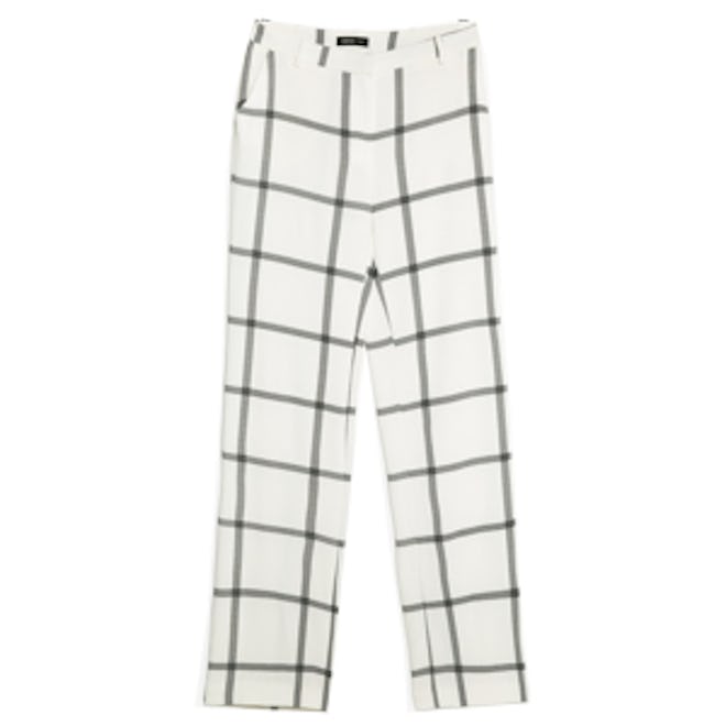 Check Crepe Trousers