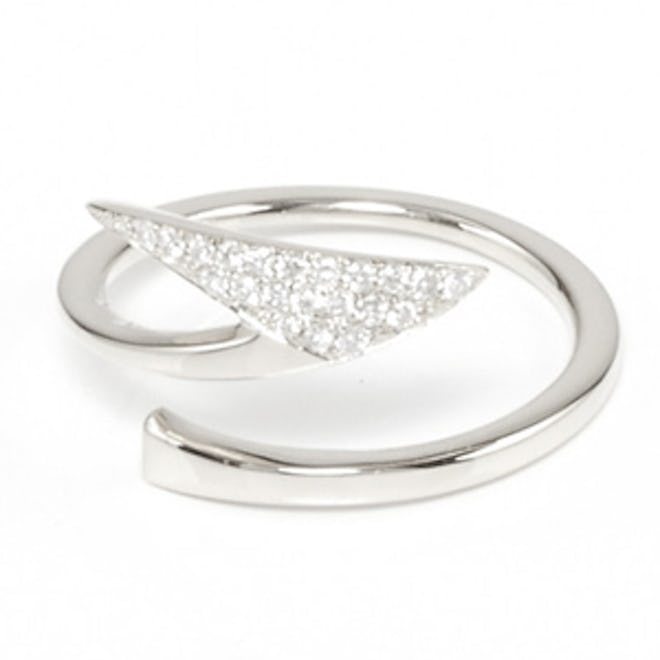 Silver And Pave Diamond Ring