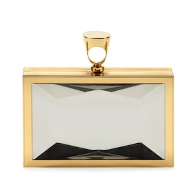 Faceted Brass Ring Clutch Bag