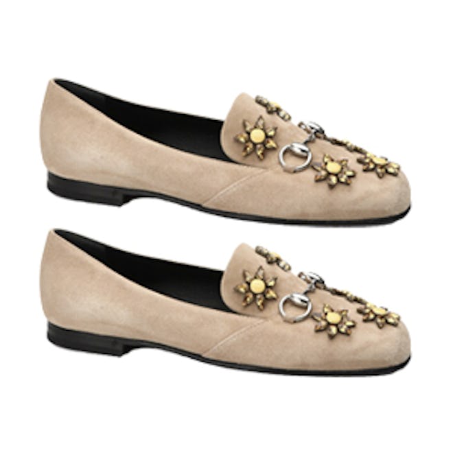 Kira Jeweled Suede Loafers