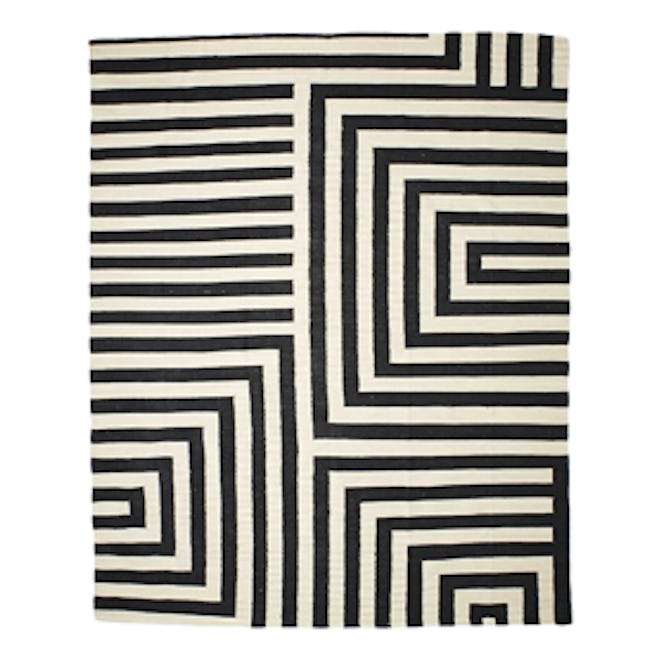 Small Scale Maze Dhurrie Rug