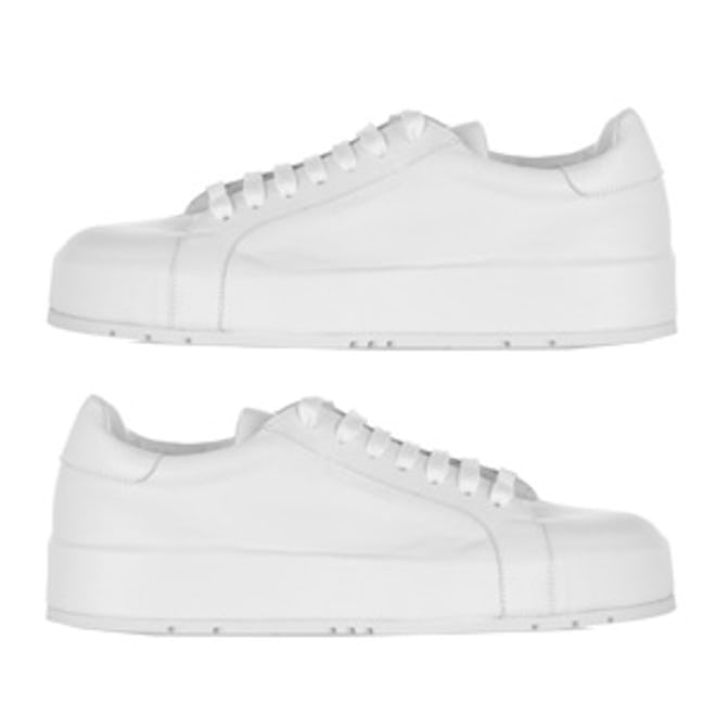 Leather Lace-Up Sneakers