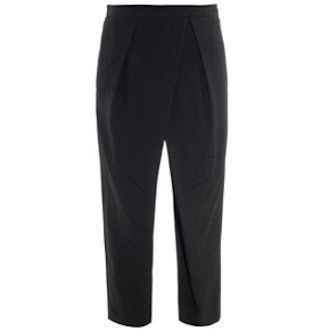 Draped-Front Cropped Trousers