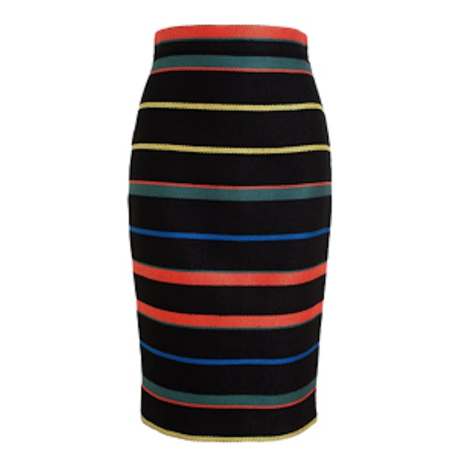 Striped Knit Pencil Skirt