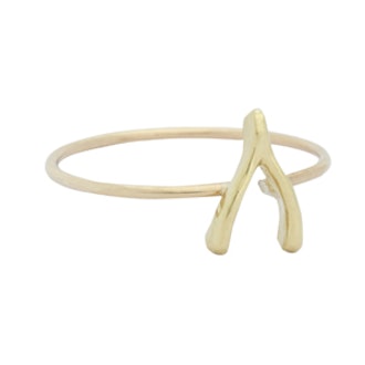 Gold Mini Wishbone Ring