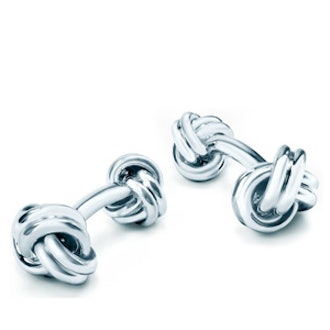 Double Knot cuff links in sterling silver