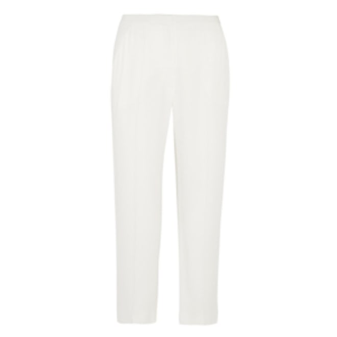 Cropped Crepe Tapere Pants