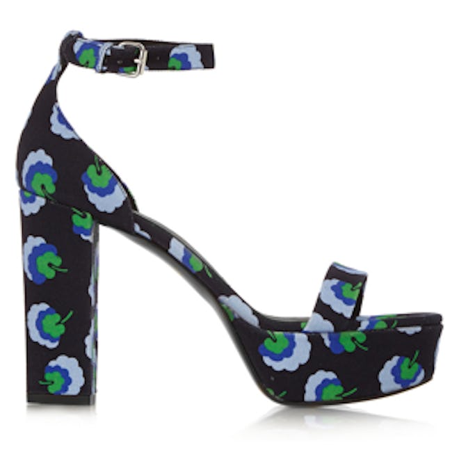 Floral-Print Canvas Sandals