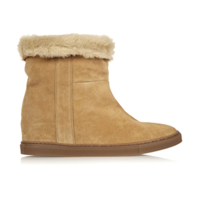 Shearling-Lined Suede Ankle Boots