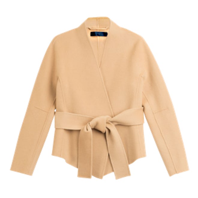 Belted Cashmere Wrap Jacket