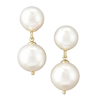 White Pearl Drop Earrings