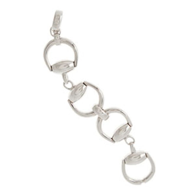 Rhodium-Plated Silver Horsebit Bracelet