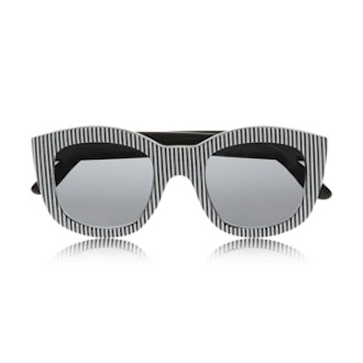 Runaways Striped Square-Frame Acetate Sunglasses