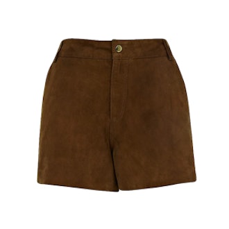 Brown Suede City Shorts