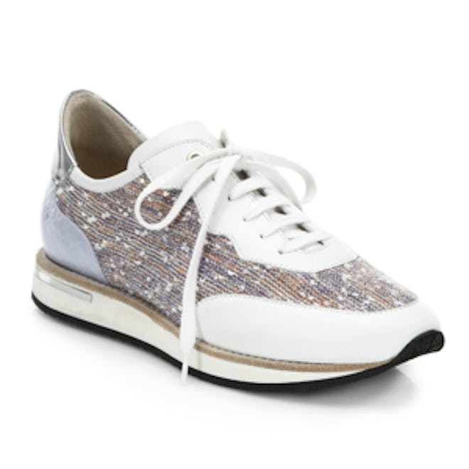 Nahla Leather and Tweed Sneakers