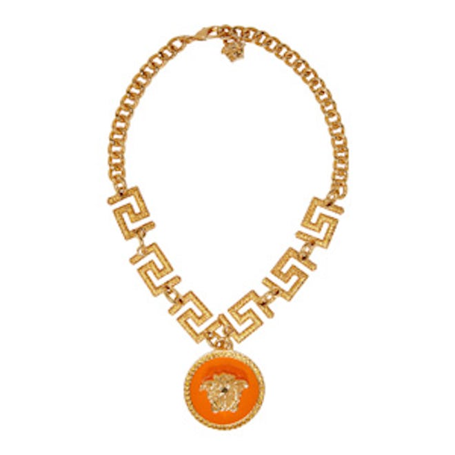 Gold & Orange Pendant Necklace